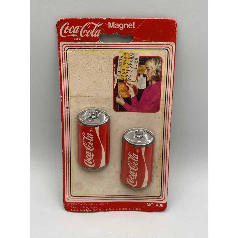 New Vintage Arjon 1985 Coca Cola Soda Can 3D Magnets New Old Stock